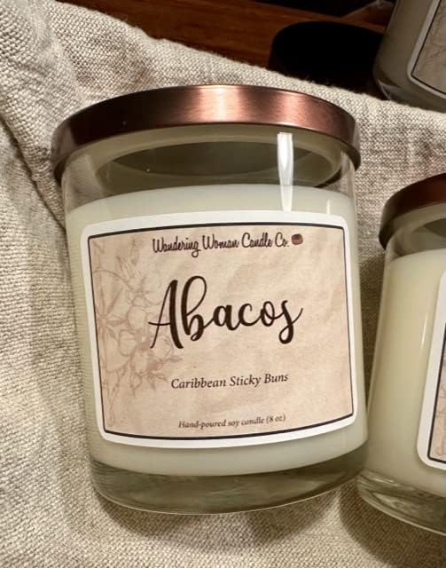 Wandering Woman Candle Company 8 oz Soy Wax Candle (Abacos: Caribbean Sticky Buns)