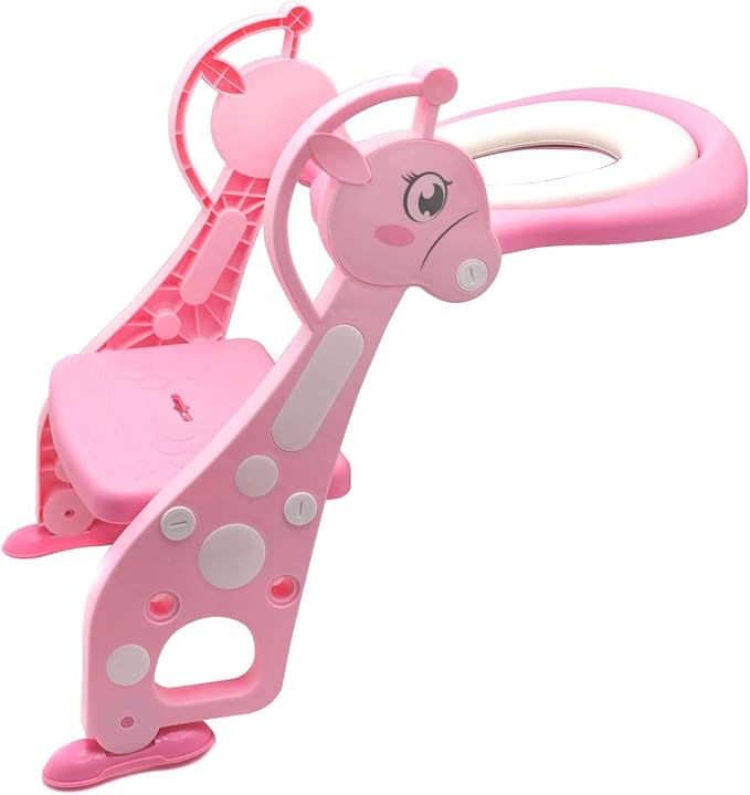 HongK- Giffgaff Potty Training Toilet Ladder Seat With Upgraded Cushion Step Stool Ladder Toilet Chair/Toilet Trainer for Baby Toddler Kids Children In Pink [P/N: ET-BABY001-PINK STEP]