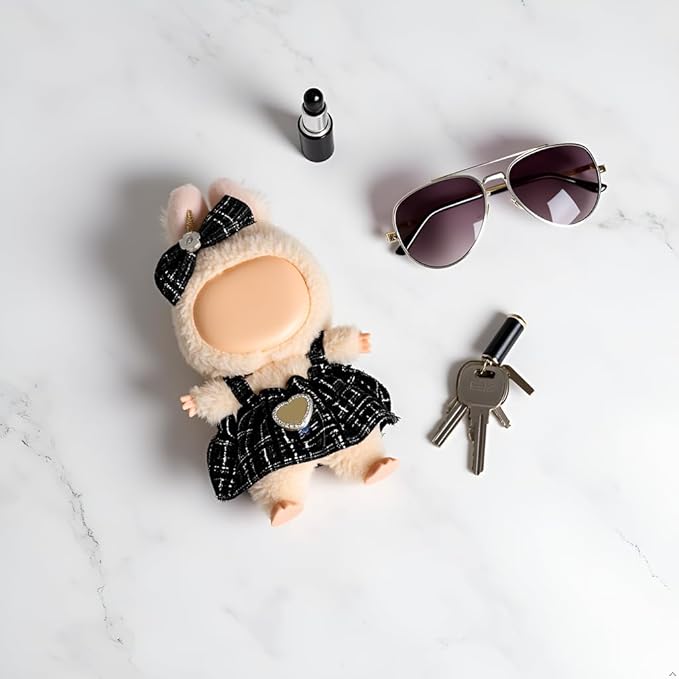 Doll Clothes Set for 6.7-inch/5.9-inch Dolls - Luxury Chic High-End Fashion Outfit with Suitable Accessories, Ladylike Elegance Black (No Dolls)