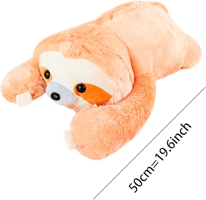 ELAINREN Cuddly Pink Sloth Stuffed Animals Pillow Ultra-Soft Three Toed Sloth Plush Cuddle Toy Lifelike Furry Sloth Plushie Doll Gifts/19.6''
