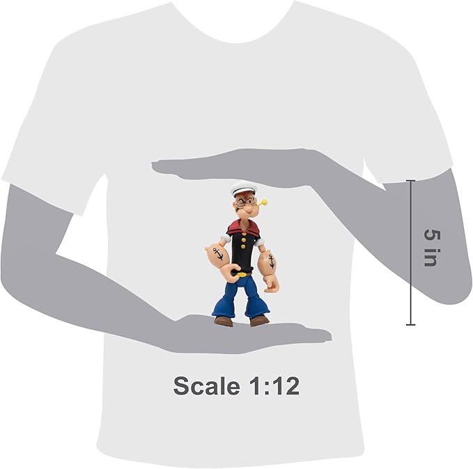 Boss Fight Studio Popeye Classics Set of 4 – Wave 1 Popeye, Olive OYL, Bluto, Castor OYL - Highly Articulated Collectible Figurines with Accessories, Alternate Heads and Hands - 1:12
