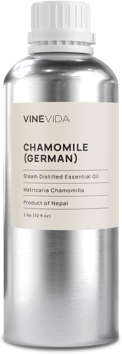VINEVIDA Chamomile German Essential Oil 32 oz - Undiluted Chamomile Oil 32 oz - Chamomile Candle Oil Scent - DIY Candle Scents for Candlemaking - Bulk Essential Oil for Soap Making