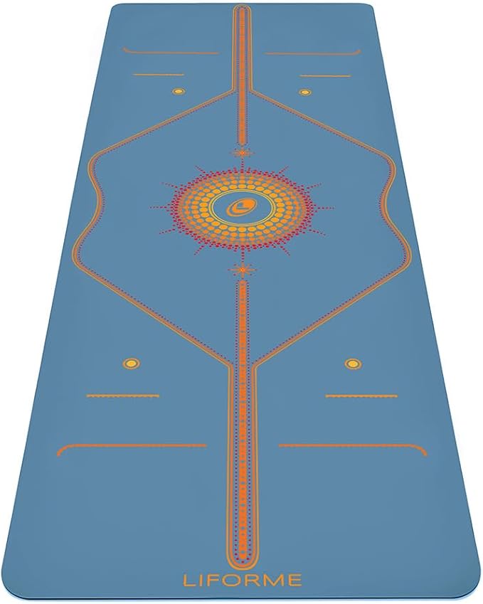 Liforme Printed Yoga Mat Collection - Free Yoga Bag Included - Patented Alignment System, Warrior-like Grip, Non-Slip, Eco-friendly, Sweat-resistant, Long, Wide and Thick for Comfort