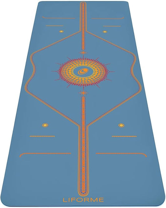 Liforme Printed Yoga Mat Collection - Free Yoga Bag Included - Patented Alignment System, Warrior-like Grip, Non-Slip, Eco-friendly, Sweat-resistant, Long, Wide and Thick for Comfort