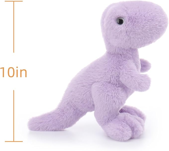 Apricot Lamb Purple Dinosaur Stuffed Animals for Kids, Soft Cute Plush Toys for Baby Girl and Boy, 10 Inches