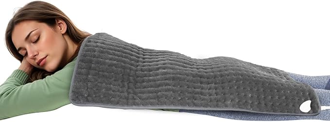 Heating Pad for Back Pain Relief & Cramps, CooCoCo Heating Pads with Auto Shut Off Large, 6 Heat Settings Electric Heated Pad, 17"x33", Dark Gray