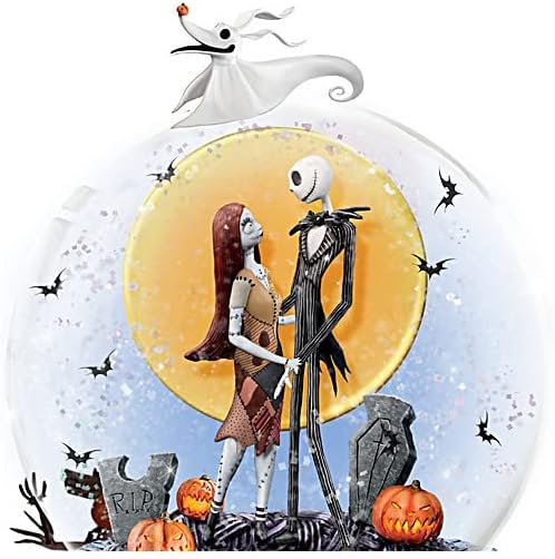 The Bradford Exchange The Nightmare Before Christmas Musical Glitter Globe with Rotating Base