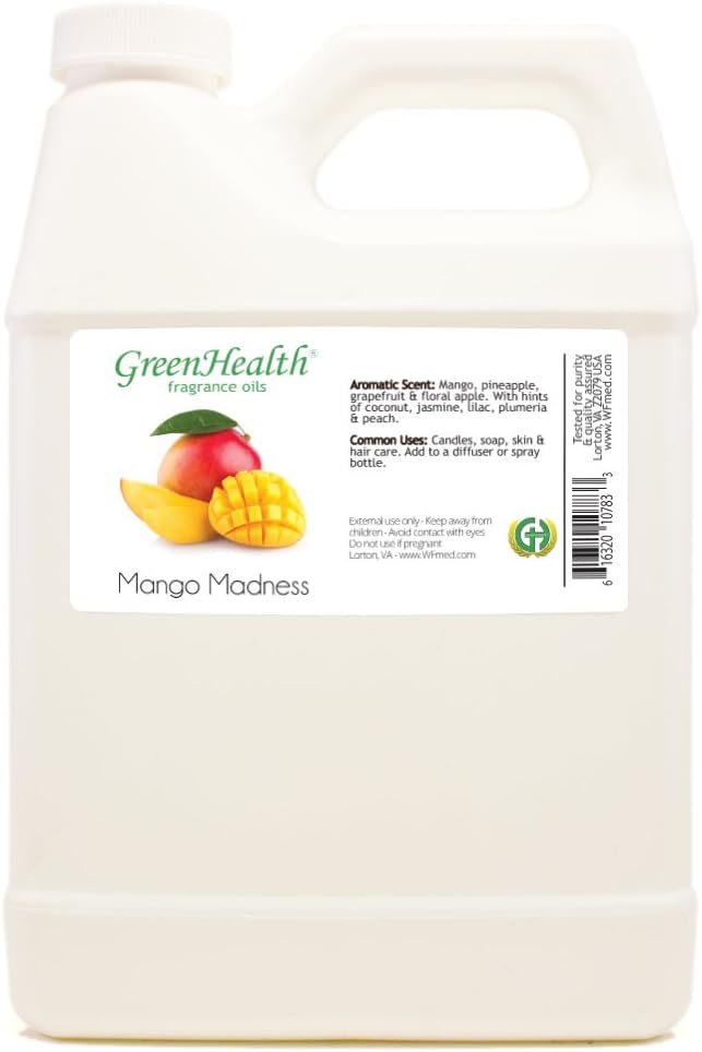 32 fl oz Mango Madness Fragrance Oil (Plastic Jug w/Cap) - GreenHealth