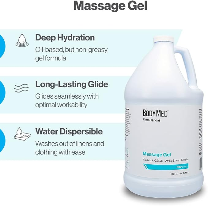 BodyMed Formulations Massage Gel, 8 oz. – Fragrance-Free, All-Natural Gel for Massage Therapy – Leaping Bunny Certified – with Arnica Extract & Jojoba – Non-Staining, & Paraben Free