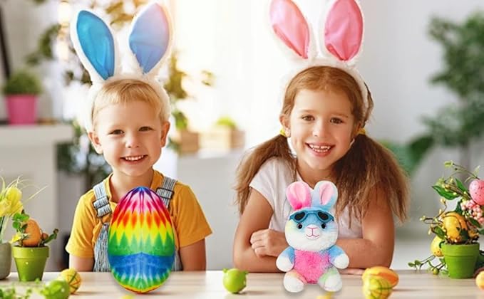 Easter Bunny Egg Toy with Zipper – Easter Bunny Egg Plush Pillow Decoration – Soft and Cuddly for Boys and Girls Plush Toy