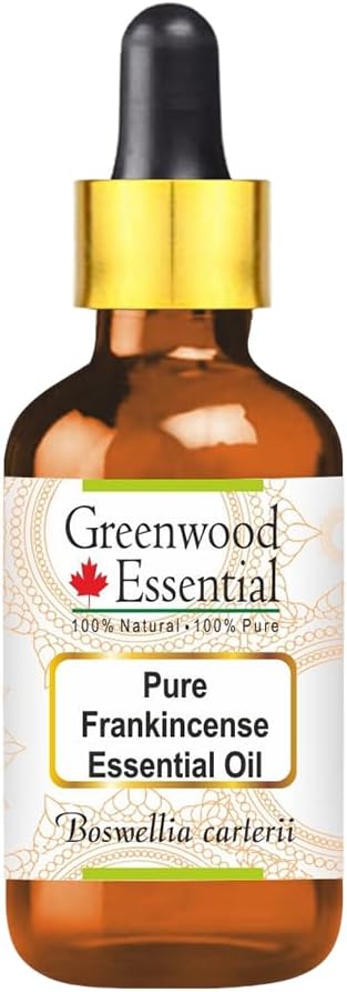 Greenwood Essential Frankincense Essential Oil (Boswellia carterii) with Glass Dropper Steam Distilled 50ml (1.69 oz)