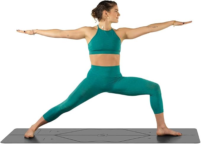 Liforme Travel Yoga mat – Patented Alignment System, Warrior-Like Grip, Non-Slip, Eco-Friendly, Ultra-Lightweight and Sweat Resistant, Made with Natural Rubber