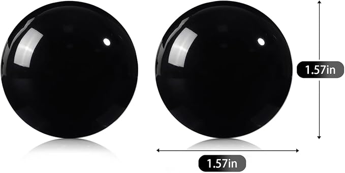 Obsidian Baoding Balls for Hand Therapy, Traditional Massage Chinese Ball for Adults Health Exercise Stress Relief Balls with Carry Pouch, Black Obsidian, Medium-1.57"