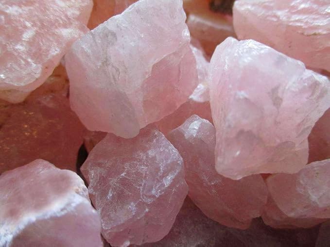 LAIDANLA Rose Quartz 2" Natural Rough Stones Crystal Large Raw Crystals Bulk Healing Gemstones for Reiki Healing Tumbling Fountain Rocks Wire Wrapping Decoration Cabbing Lapidary 4PCS 0.55lb