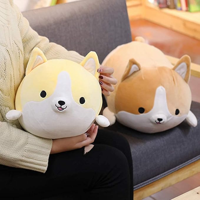 Corgi Dog Plush Pillow, Cute Shiba Inu Corgi Butt Stuffed Animal Toys Gifts for Bed, Valentine, Kids Birthday, Christmas (Brown, 17.3inch)