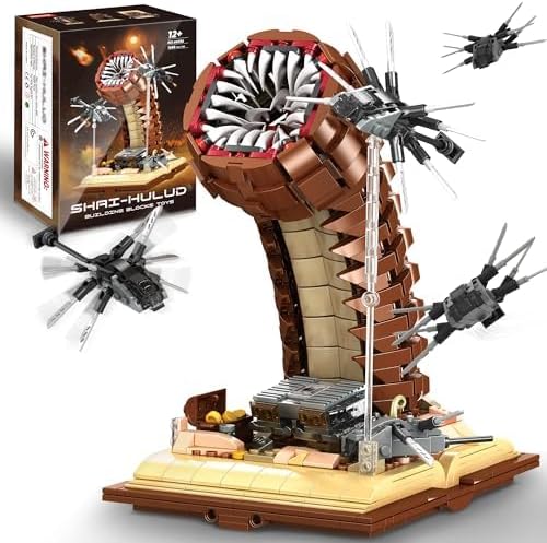 Sandworm Building Blocks Set for Boy 8-12, Comes with Suspended Ornithopter Building Blocks Toy, Creative Building Blocks Adult Gift Idea for Movie Fans, 1688Pcs