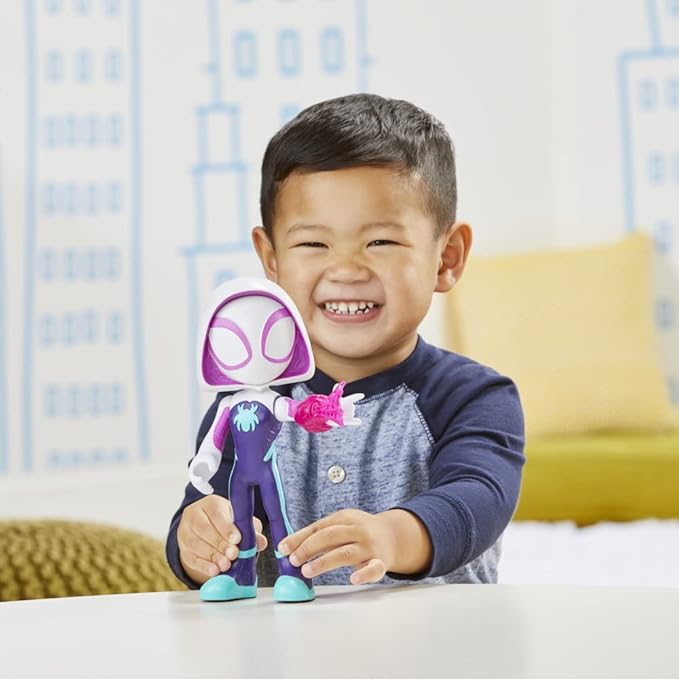 Spidey and his Amazing Friends Marvel Supersized Ghost-Spider Action Figure,Preschool Super Hero Toy,Kids Ages 3 and Up