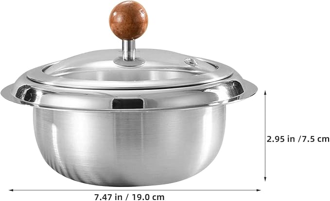 DOITOOL Stainless Steel Korean Ttukbaegi Hot Pot with Lid - Rice Soup and Ramen Cooker Metal Bibimbap Bowl Induction Hot Pot For Rice Egg Custard Soup
