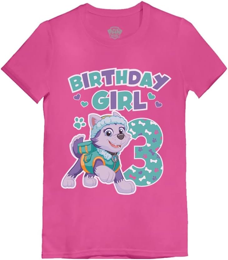 Tstars Skye Birthday Girl 3 Gifts for Three Years Old Bday Paw Patrol Theme Party Toddler Kids Girls Fitted T-Shirt A51144d