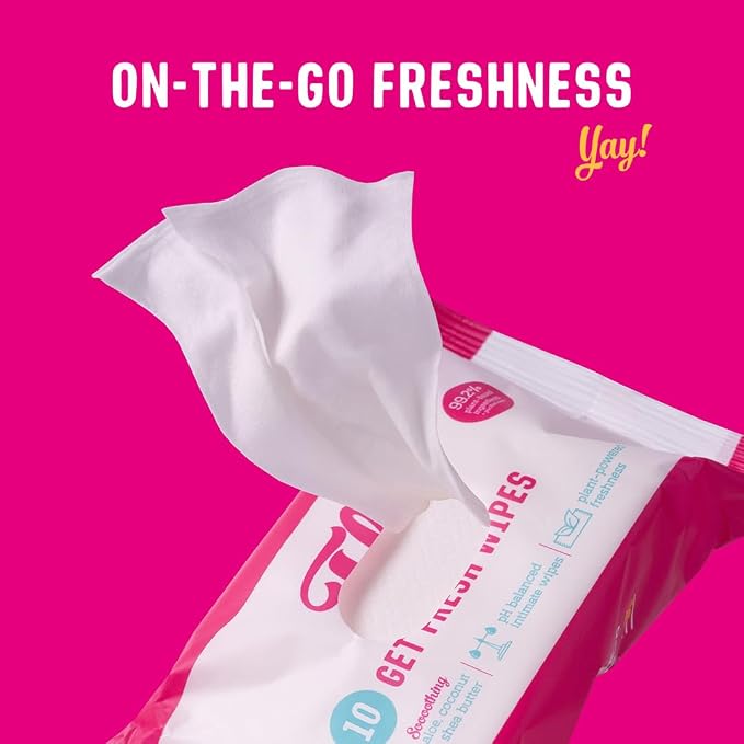 Here we Flo Wipes Get Fresh, 10 CT