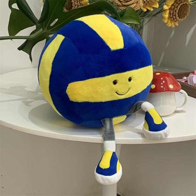 13.7" Cute Football Plush Toys Soft Stuffed Sport Throw Pillow Plush Ball Gift for Kids Birthday and Christmas Decoration (Volleyball)