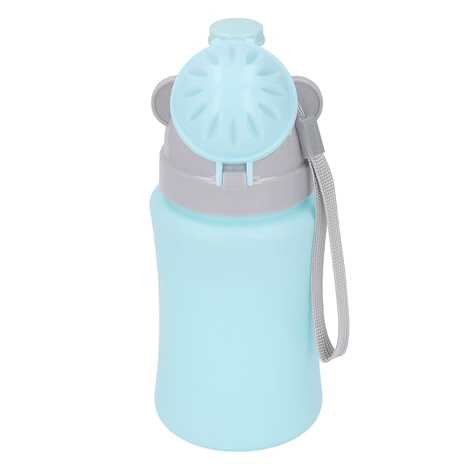 Asixxsix Toddler Urinal Cup, Leakproof Button Design Portable Potty for Boys, Car Potty with Silicone Rings Sealing for Travel Camping (Blue for Boy)