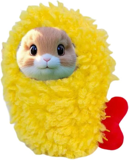 17cm Doll Rabbit Bunny Clothes, Autumn Spring Winter Thick Warm Suit, Super Funny Cute Cosplay Cos Costume Bee Shark Shrimp Dinosaur Suit Outfit for Dress Up -Yellow Shrimp