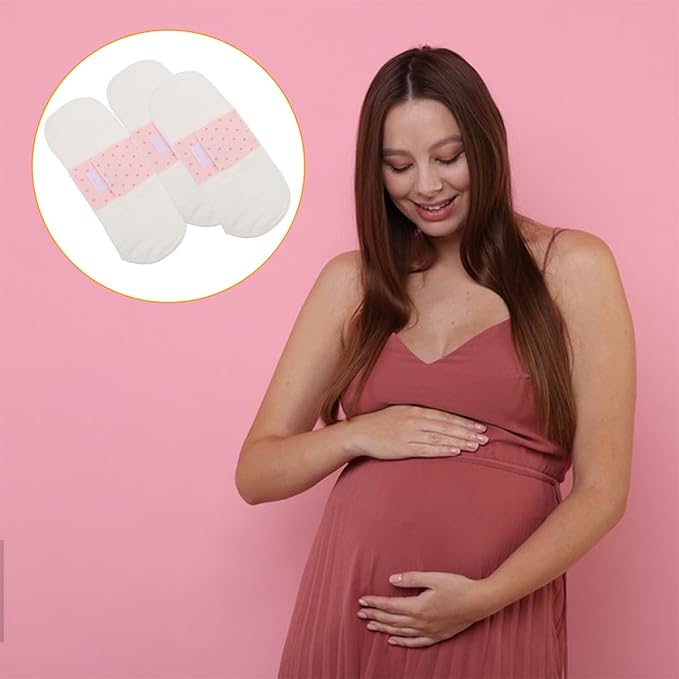 GARVALON Reusable Cloth Period Liners 4pcs Washable Cotton Panty Pads Soft Breathable 21cm Waterproof Maternity Menstrual Cloth Pads for Pregnancy and Postpartum Care