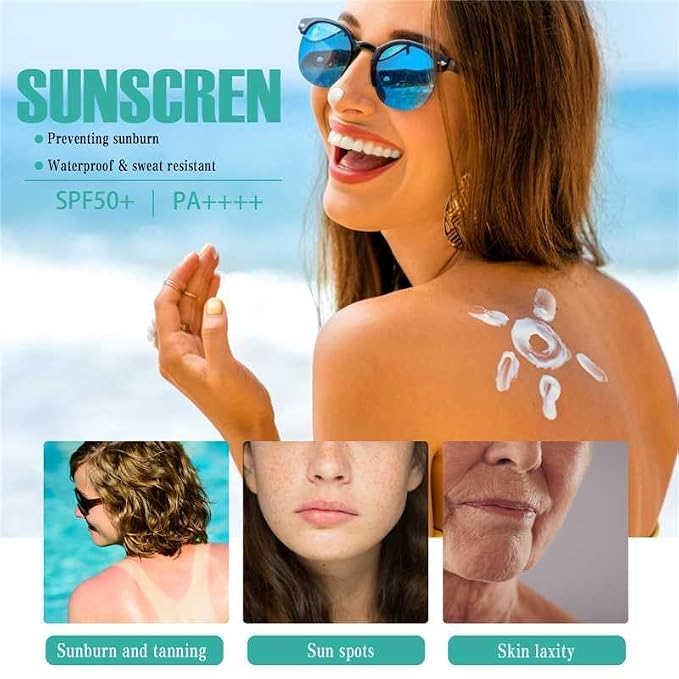 2PC Korean Sunscreen SPF50 PA++++,Skin Care Solution,Rice and Probiotics | Skin Care Solution for All Skin TypesNourishing Skin Protection and UV Def