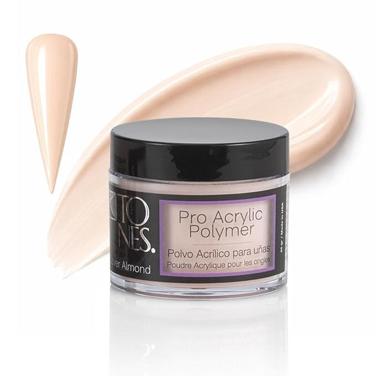 TONES Acrylic Nail Powder – Cover Almond (Soft Nude Beige) | Salon-Quality Non-Yellowing Polymer | Extensions, Sculpting & 3D Nail Art | MMA-Free | Made in USA (1.5 oz)
