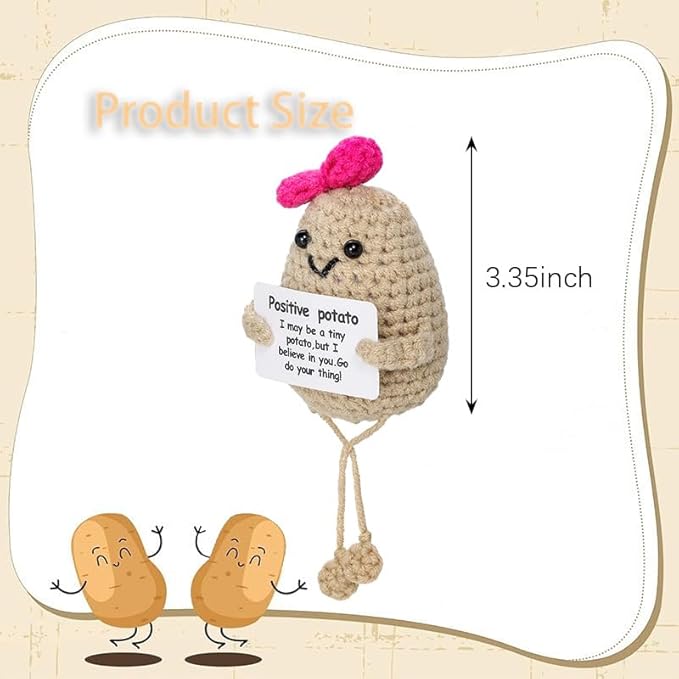Positive Potato Crochet Mini Knitted Toy Home Decorations Encouragement Gifts (Ms. Potato)