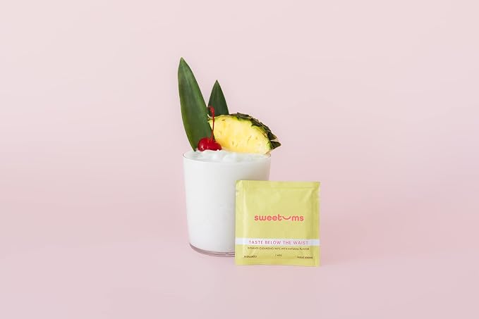 Sweetums Feminine Wipes For Women, Individually Wrapped - pH Balanced Flavored Intimate Wipes - Pack of 10 (Pina Colada)