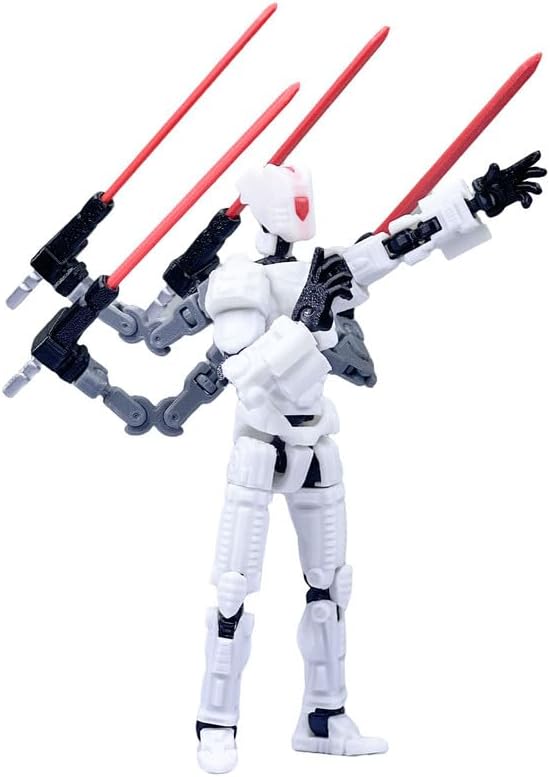T13 Action Figure Set (Assembly Completed)，3D Printed Multi-Jointed, Desktop Decorations for Game Lovers Toys,5.5Inch (White)