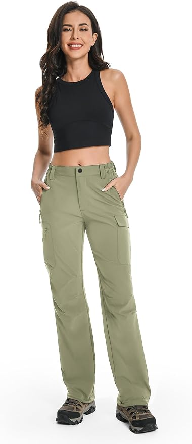 Moosehill Women's Hiking Pants Lightweight Quick Dry Water Resistant Cargo Travel Work Summer Pants for All Seasons