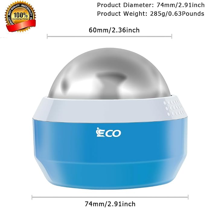 iECO Cold Massage Roller Ball - Ice Roller Ball for Muscles Deep Tissue, Cold & Heat Therapy, Plantar Fasciitis Roller