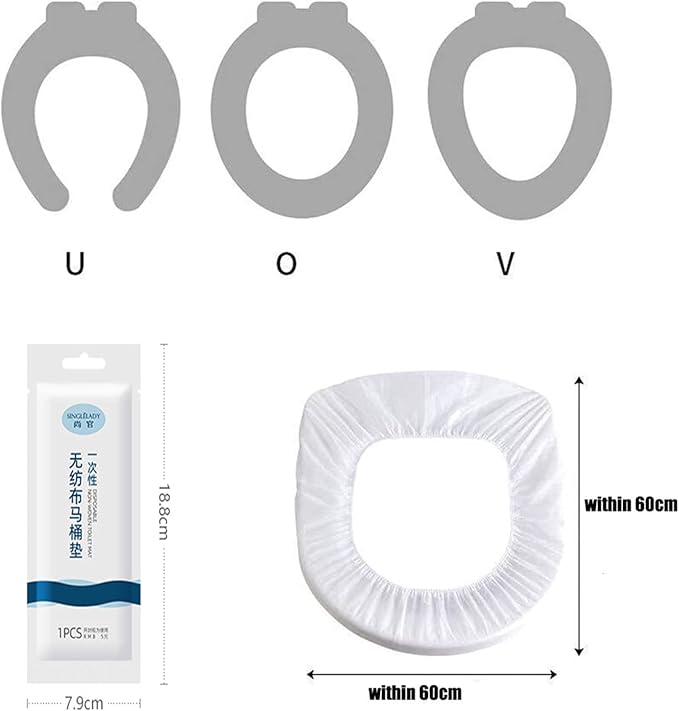 30 Packs Individually Wrapped Disposable Toilet Seat Covers Pad Portable Waterproof Potty Seat Covers for Travel and Public Restrooms