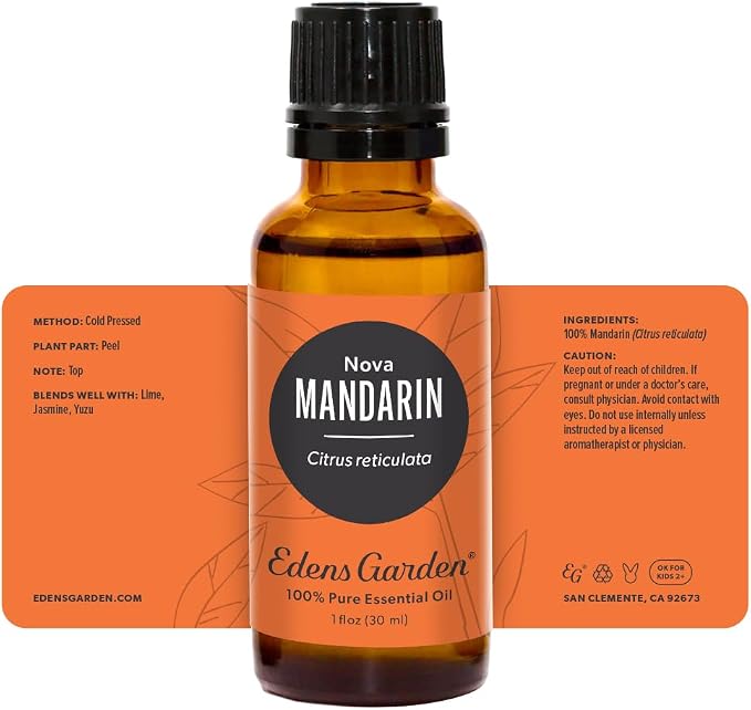 Edens Garden Mandarin- Nova Essential Oil- 100% Pure Premium Grade, Undiluted, Natural, Therapeutic, Aromatherapy, The Best for Diffuser, Candle, Laundry, Kid Safe 30 ml (1 fl oz)