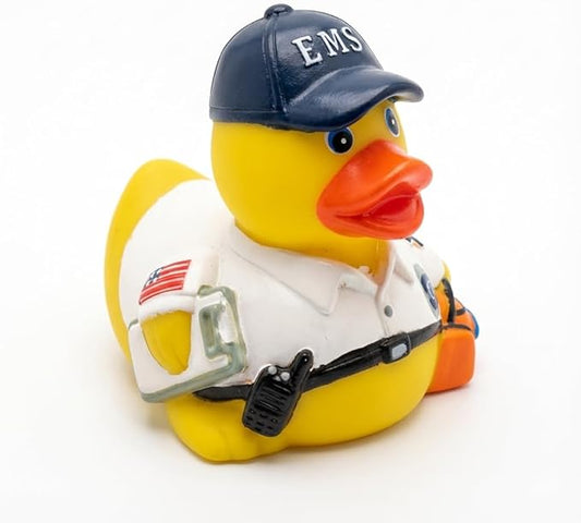 3" EMS / EMT Rubber Duck [Sealed Hole, Floats Upright] - Baby Safe Bathtub Bathing Toy