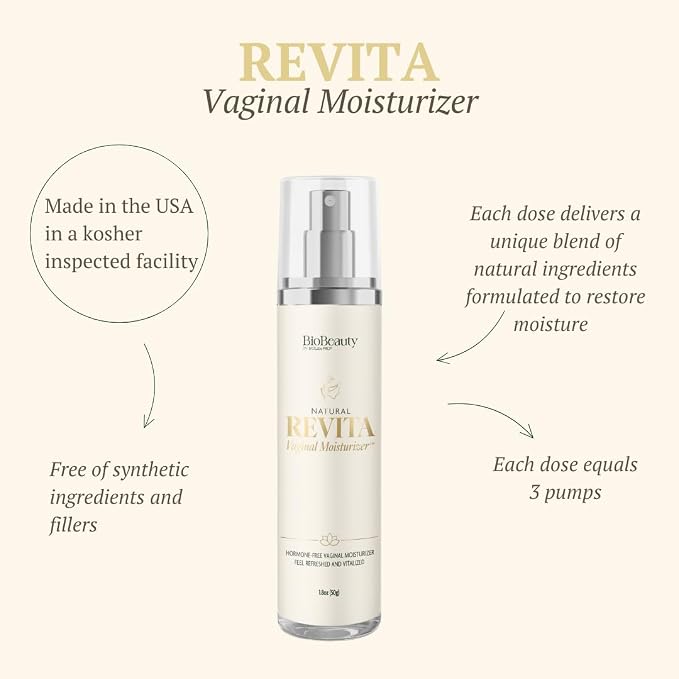 Revita Vaginal Moisturizer Cream, Hormone-Free Vaginal Moisturizer with Shea Butter, Hyaluronic Acid, Cocoa Butter, Vitamin E, Natural Oils & Beeswax - Gentle Hydration for Comfort & Balance, 1.8oz