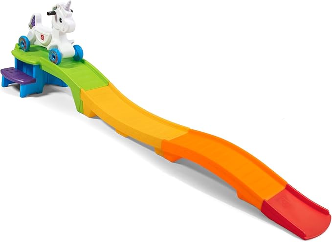 Step2 Unicorn Up & Down Roller Coaster Kids Ride On Toy, Push Car, Indoor/Outdoor Playset, Made of Durable Plastic, Max Weight 50 lbs., For Toddlers 2-5 Years Old, Multicolor