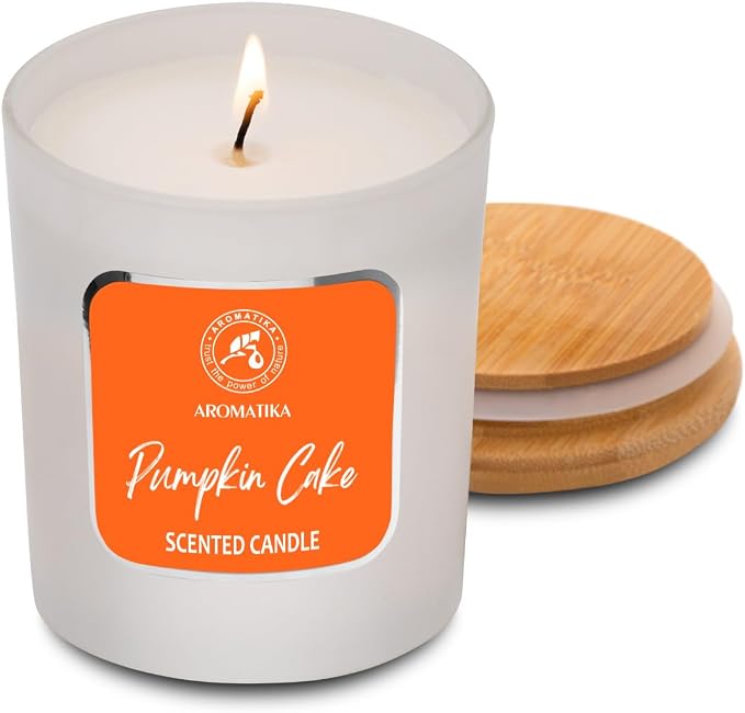 Scented Candle Pumpkin Cake - Soy Wax 6.8 Oz - Home Scented Aroma - Aromatherapy - Relax Scent - Air Freshener - Glass Candle Gift - Idea for Mother's Day - Birthday - Christmas