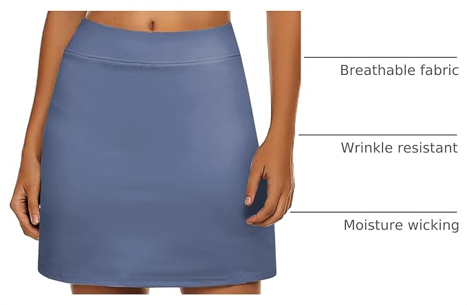 Ekouaer Women's Active Performance Skort Lightweight Skirt for Golf Tennis | Built-in Shorts, A Line, High Waisted, Tummy Control, Pickleball, Running, Workout, Sports, Skorts for Woman