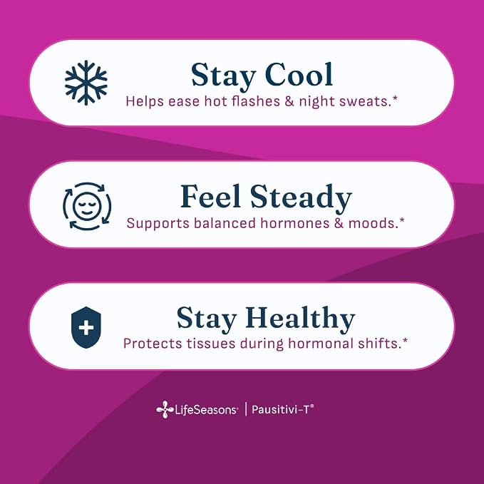 Pausitivi-T - Menopause Support Supplement - Powerful Relief for Hot Flashes, Hormone Imbalance & Night Sweats - Nourishes Tissue - Sage, Chasteberry, Soy Isoflavones & Black Cohosh - 60 Capsules