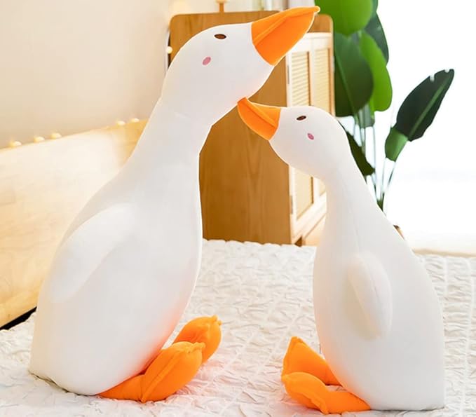 kewo Duck Plush Pillow Stuffed Animal Toy, Cute Giant Goose Plush Duck Stuffed Animal,Super Soft Hugging Pillow for Kids Bedding (White,43.3 in)…