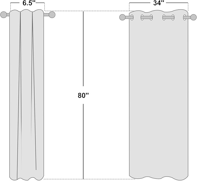 NICETOWN Natural Linen Doorway Curtains 80 inches Long, Grommet Thick Linen Weave Semi Sheer Window Treatments Privacy Assured with Light Filtering for Bedroom/Side Door, W34 x L80