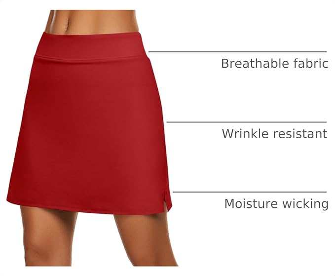 Ekouaer Women's Active Performance Skort Lightweight Skirt for Golf Tennis | Built-in Shorts, A Line, High Waisted, Tummy Control, Pickleball, Running, Workout, Sports, Skorts for Woman