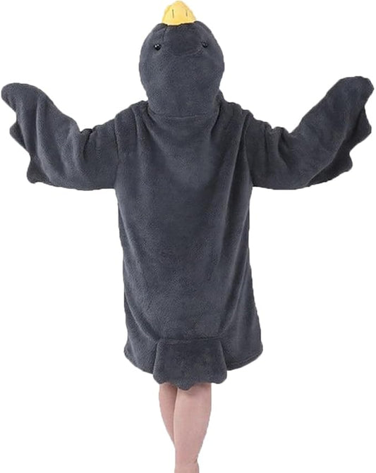 Goose Blanket Hoodie Onesie Adult & Kid,Oversized Warm Duck Wearable Hoodie Blanket with Sleeves,Cozy Sleeping Bag