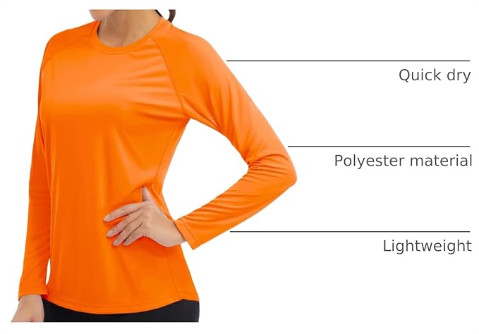 MAGCOMSEN Women's Long Sleeve Shirts UPF 50+ Sun Protection Shirts for Hiking Fishing Workout Rash Guard