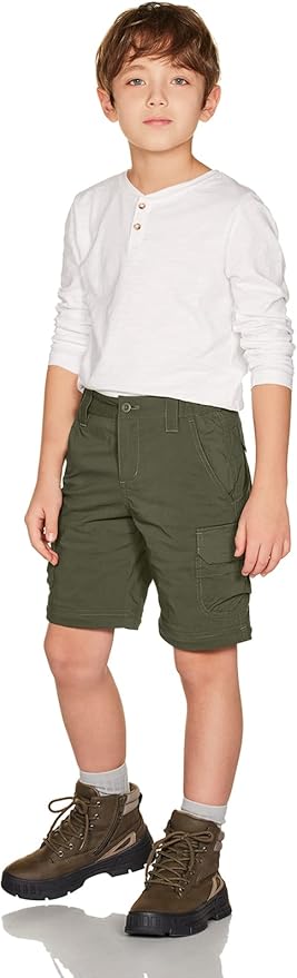 CQR Kids Youth Hiking Cargo Pants, UPF 50+ Quick Dry Convertible Zip Off Pants, Outdoor Camping Pants
