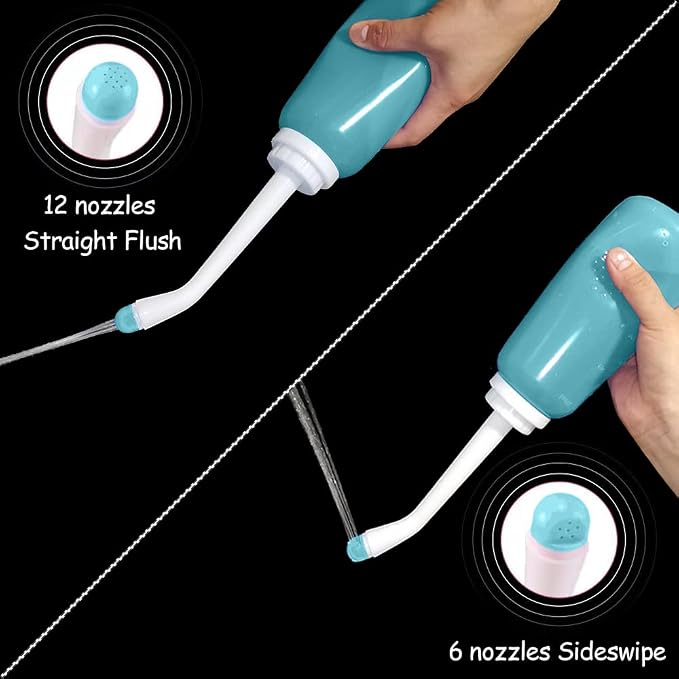 Handheld Personal Bidet Bottle, Bottle for Gentle Postpartum Care and Cleansing, Feminine Care， Personal Perineum Cleansing, 500Ml Portable Bidet Travel Bidet（Green）, Resistant to 100ºC,Bonus Bag